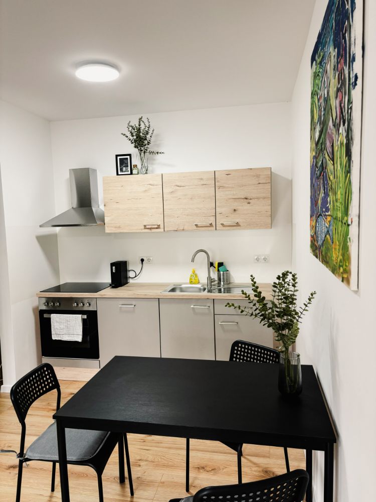 Küche & Essbereich Apartment Eins